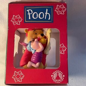 Vintage Disney Winnie the Pooh and Piglet  Christmas List Ornament never used